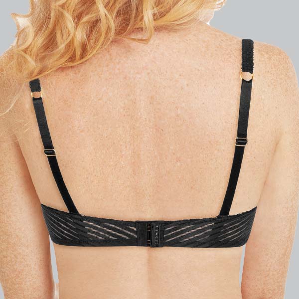 Back of the Amoena Karolina soft underwire bra showing narrower band and straps.