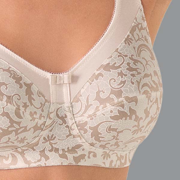 Perspective view of the Anita Ancona soft wireless bra showing the rounded breast shape created by the soft cup.