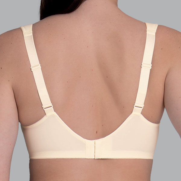 Back of the Anita Lucia soft wireless bra showing the more U-shaped back band and wider padded straps.